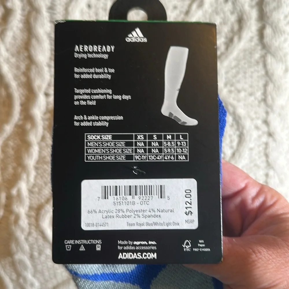 Adidas Royal Blue Over-the-Calf Baseball Compression Socks Youth 13C-4Y Small
